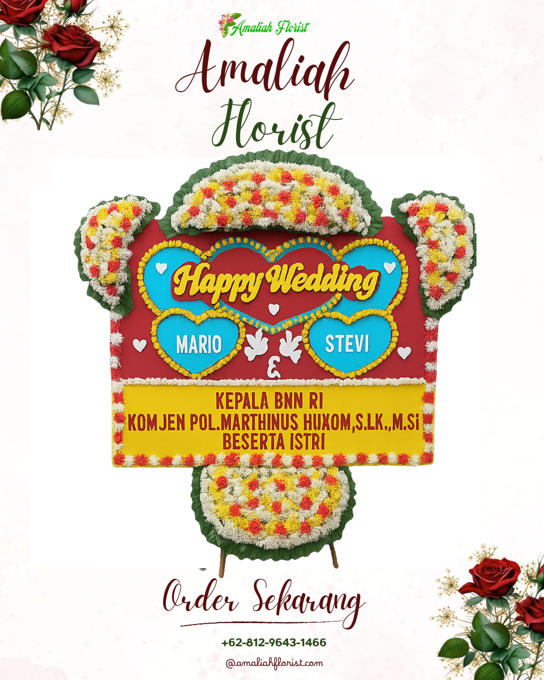 Papan Bunga Pernikahan Gowa